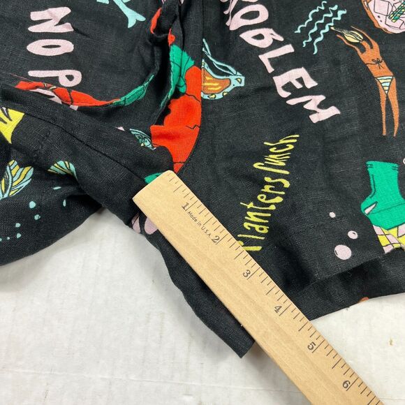 Nicole Miller Linen Shorts No Problem Jamaica Vacation Summer Drawstring Waist S - Picture 6 of 11